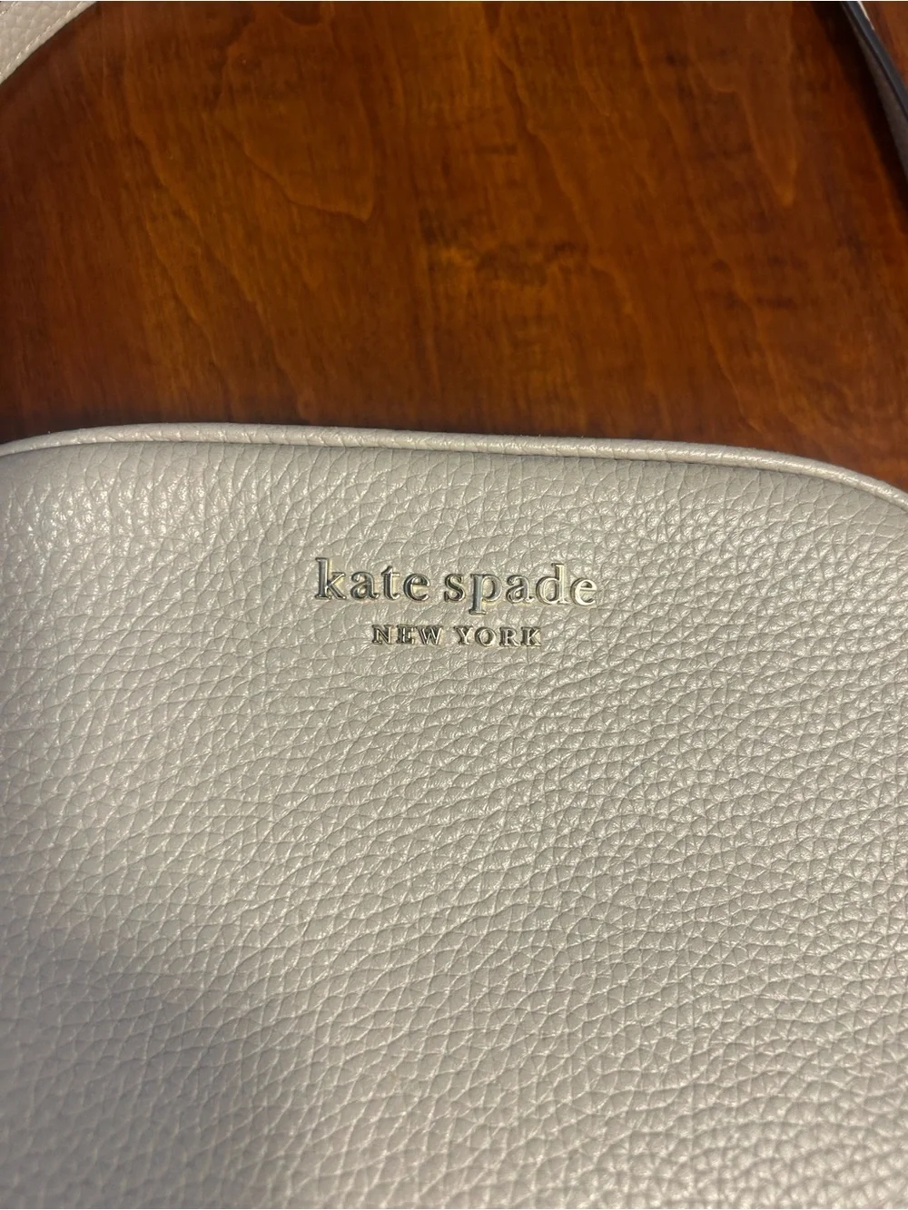 kate spade Gray Pebbled Leather Crossbody with Tassel